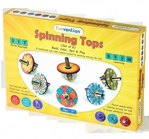 Funvention  DIY Spinning Top Kits Solar System STEM for Kids age 3Y+ 
