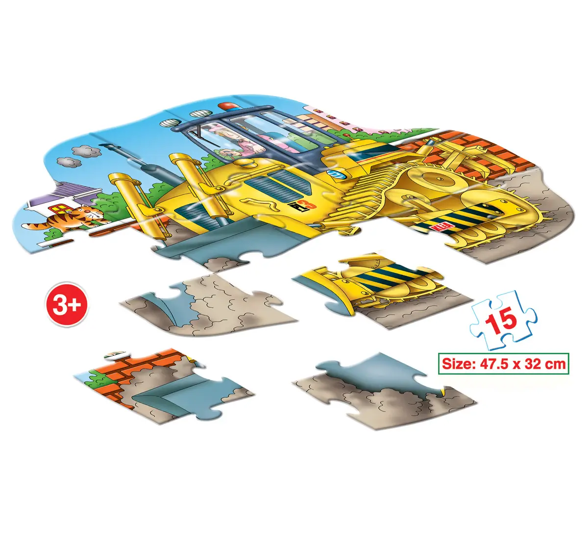 Frank Bulldozer Floor Puzzles Multicolor 3Y+