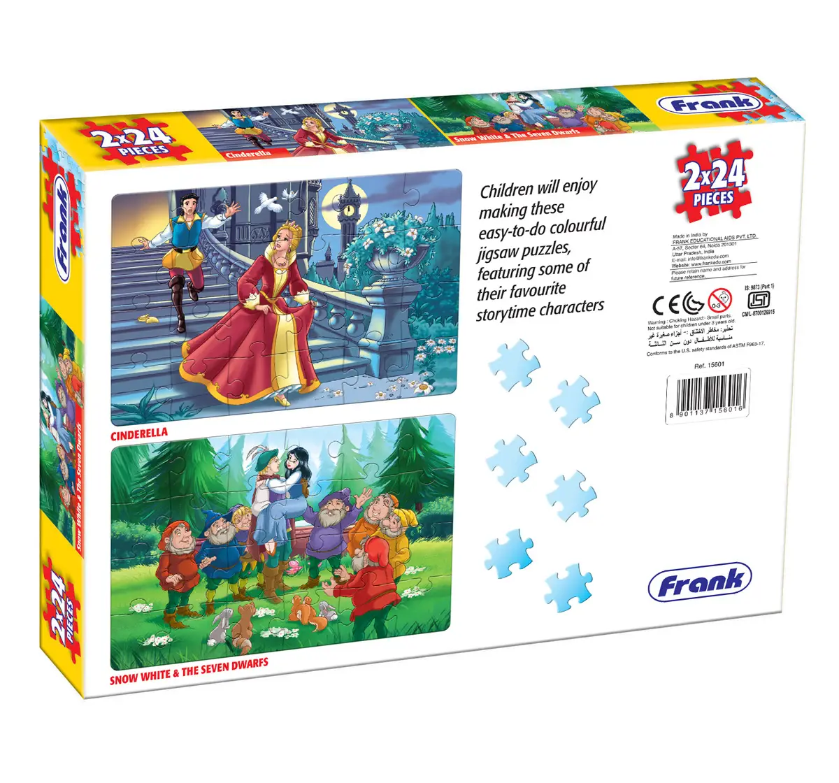 Frank Cindrella And Snow White Floor Puzzles Multicolor 4Y+
