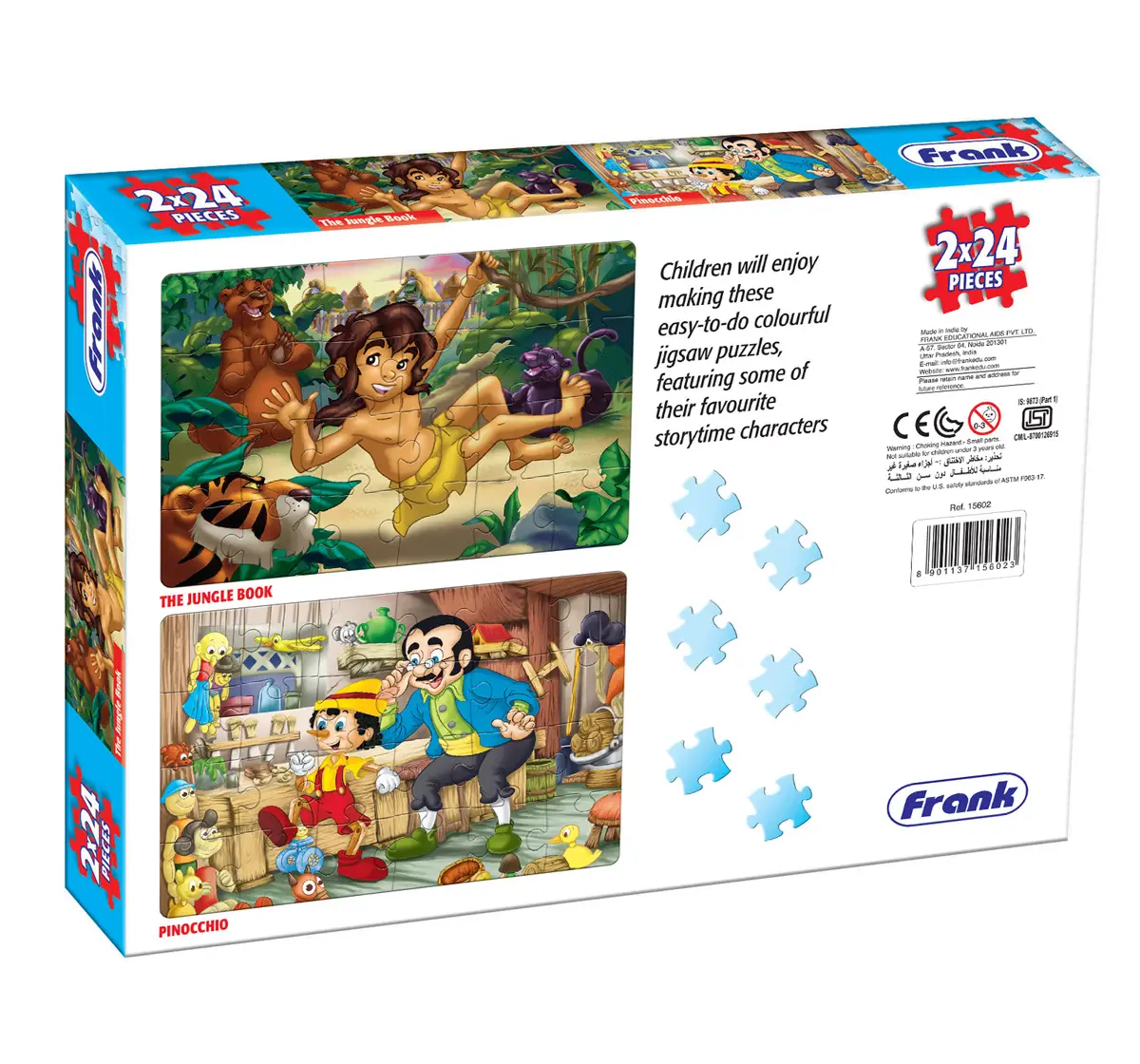 Frank Pinocchio And The Jungle Book Floor Puzzles Multicolor 4Y+