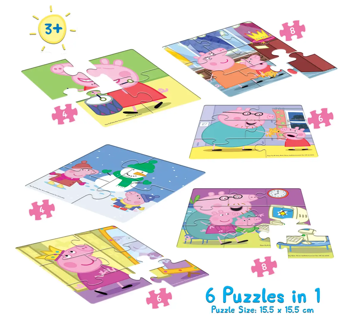 Frank Peppa Pig 6 In 1 Floor Puzzles Multicolor 3Y+