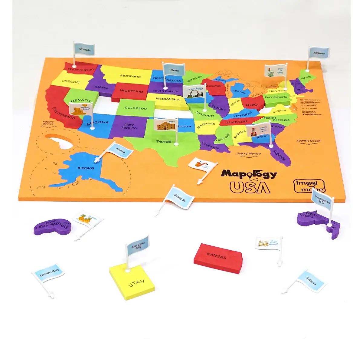 Imagimake Mapology USA for Kids, 5Y+(Multicolor)