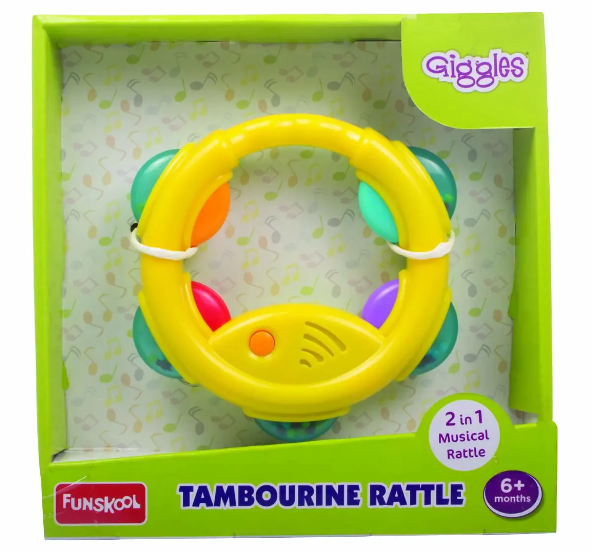 Giggles Tambourine Rattle New Born for Kids Age 3M+