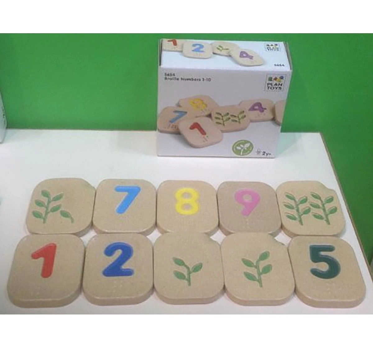 Plan Toys-Braille Numbers 1 - 10  Wooden Toys for Kids age 3Y+ 