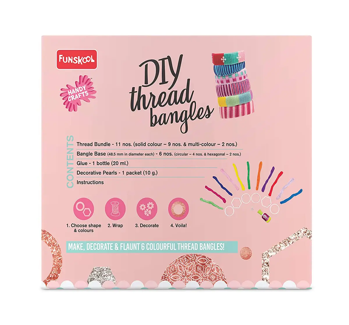 Handycrafts DIY Thread Bangles Plastic Multicolour 7Y+