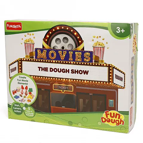 Funskool Fun Dough The Movie Dough Show with 1 tub of 25g & 4 tubs of 50g each & Accessories, 3Y+, Multicolour