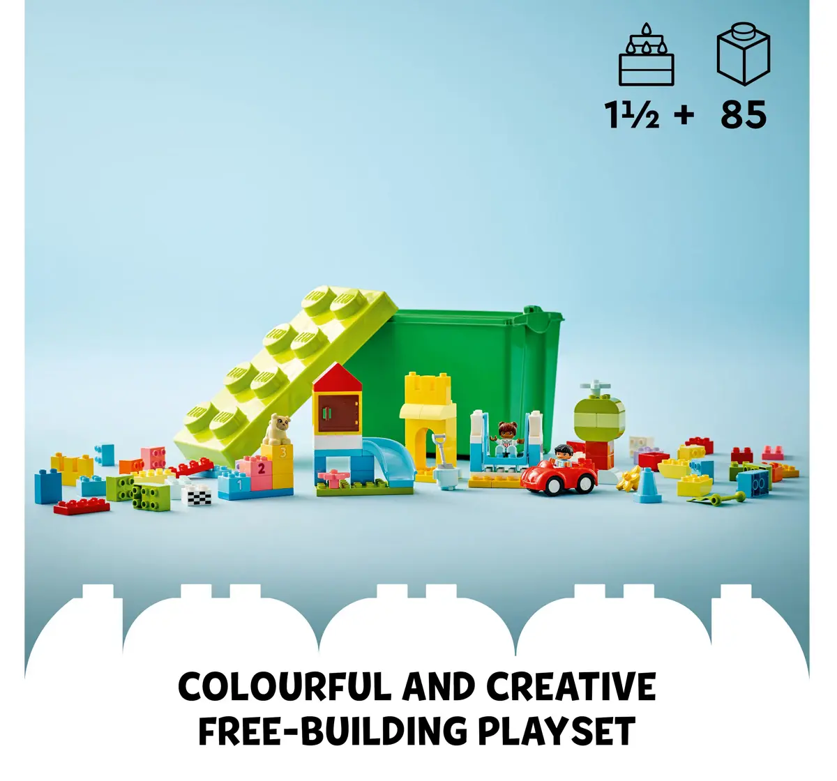 LEGO DUPLO Classic Deluxe Brick Box 10914 Building Toy (85 Pieces), 18M+