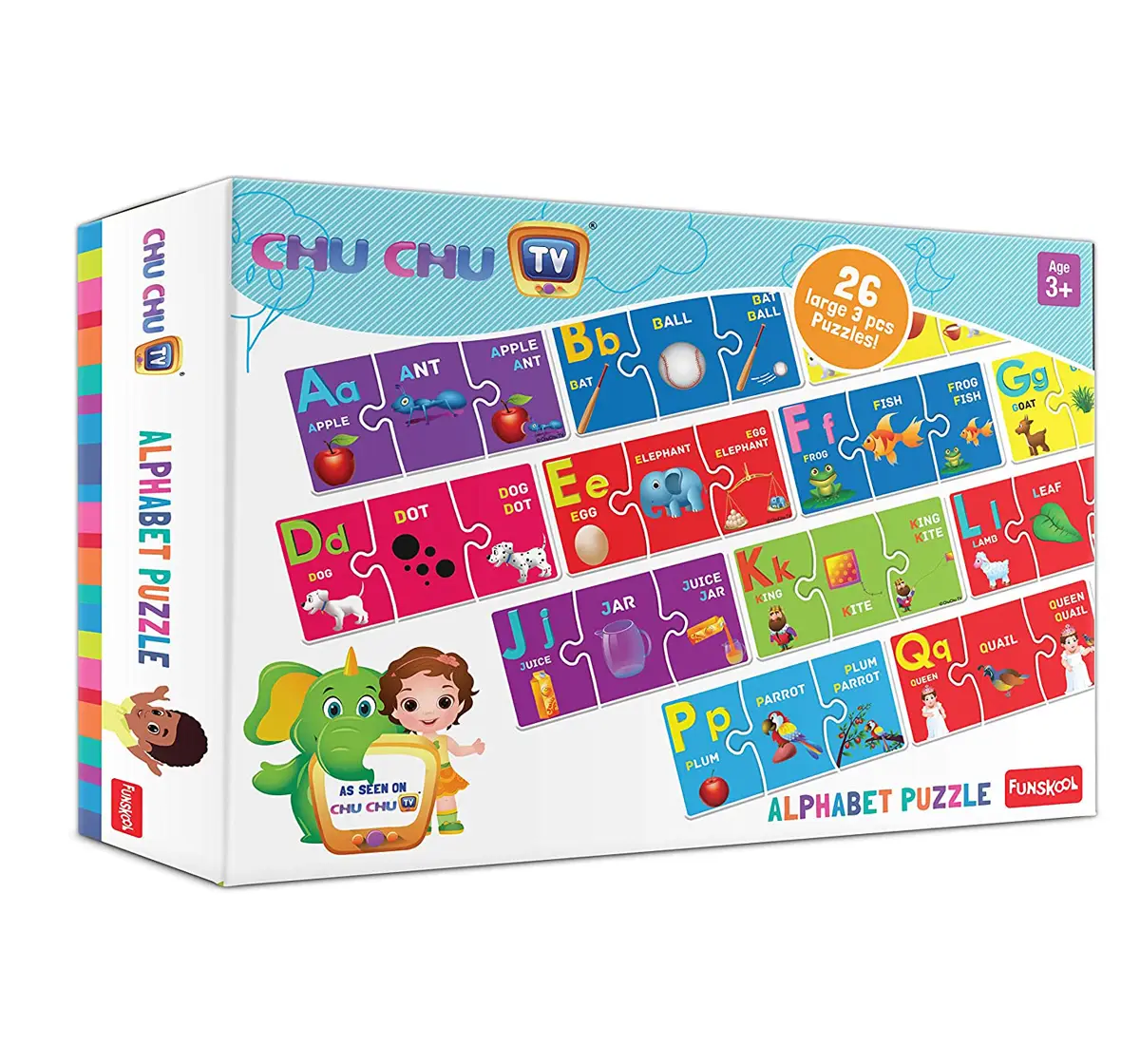 Chu Chu To Alphabet Puzzle Cardboard Multicolour 3Y+