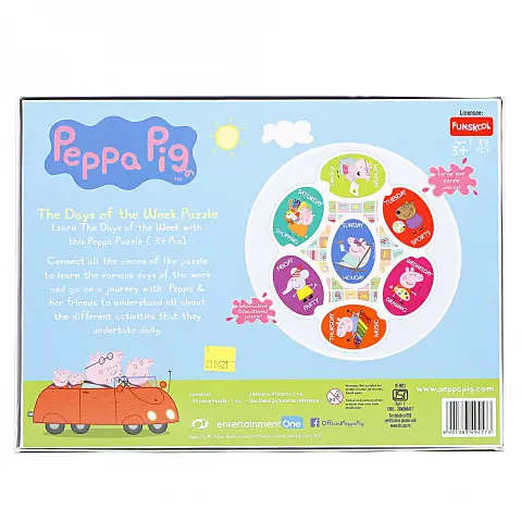 Funskool Peppa Pig Days Of The Week Puzzle, 39PCs, 3Y+, Multicolour