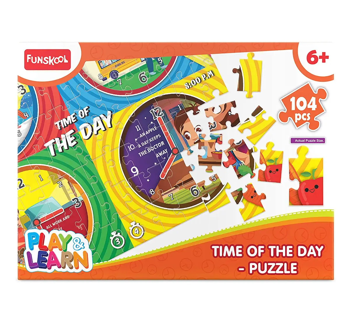 Play&Learn Everyday Time 104 pieces Puzzle Cardboard Multicolour 3Y+