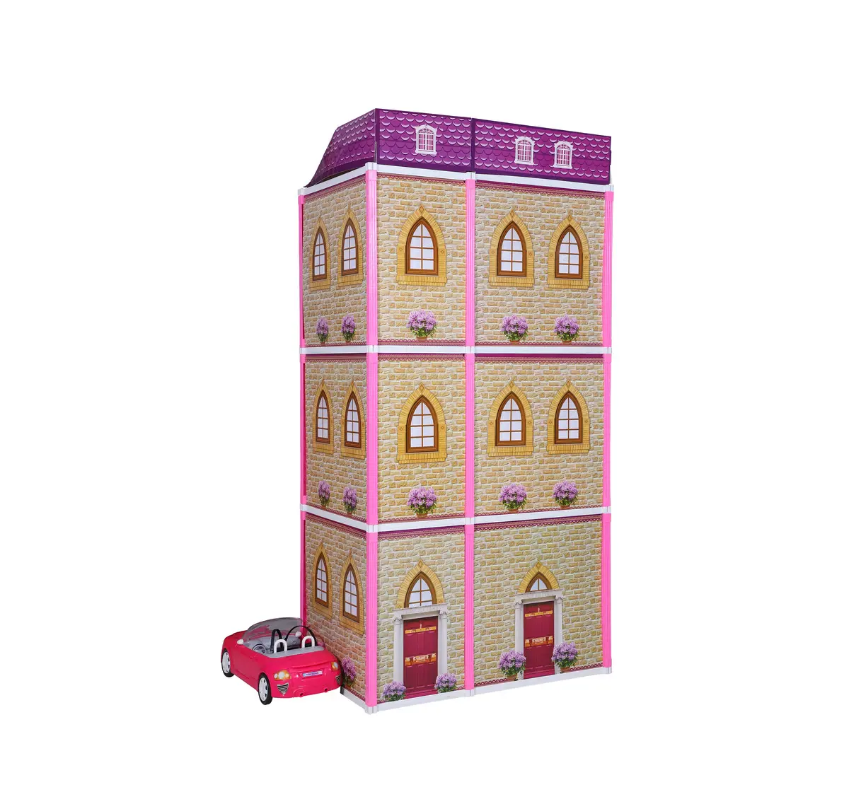 Toyzone Superstar Gaint Three Storey Doll House Purple, 3Y+