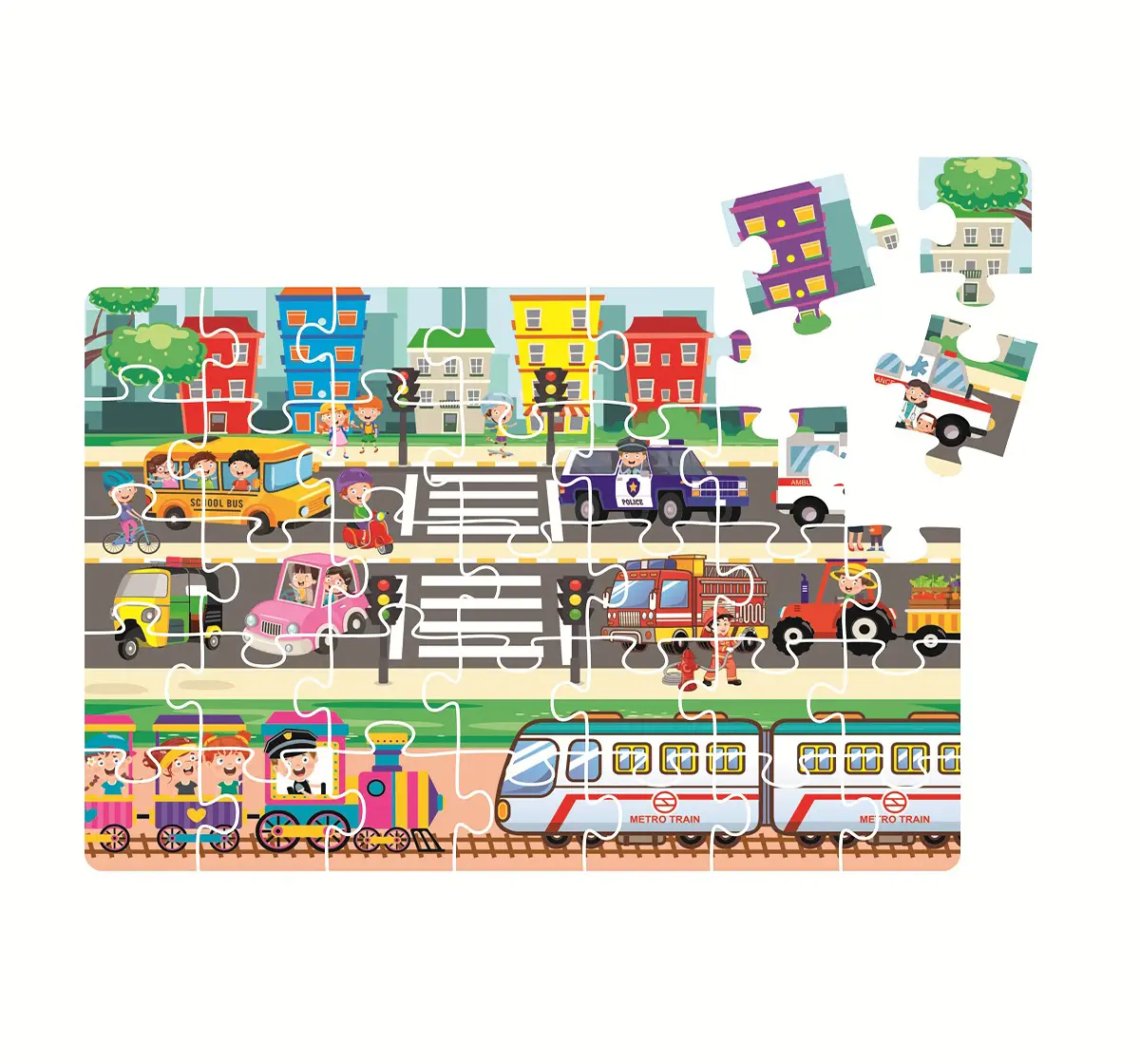 Buy Ratna's 4 In 1 Transport Vehicles Puzzle, Jigsaw Puzzle ...