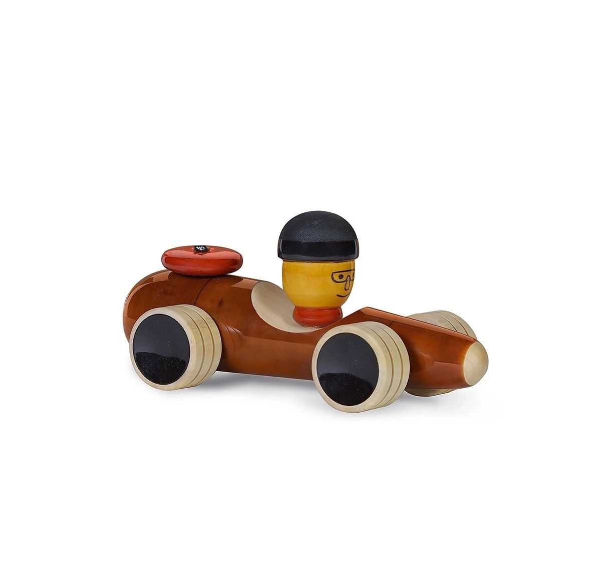 Folktales Handmade Wooden Vroom Toy 2 Wooden Toys for Kids age 1Y+ (Brown)
