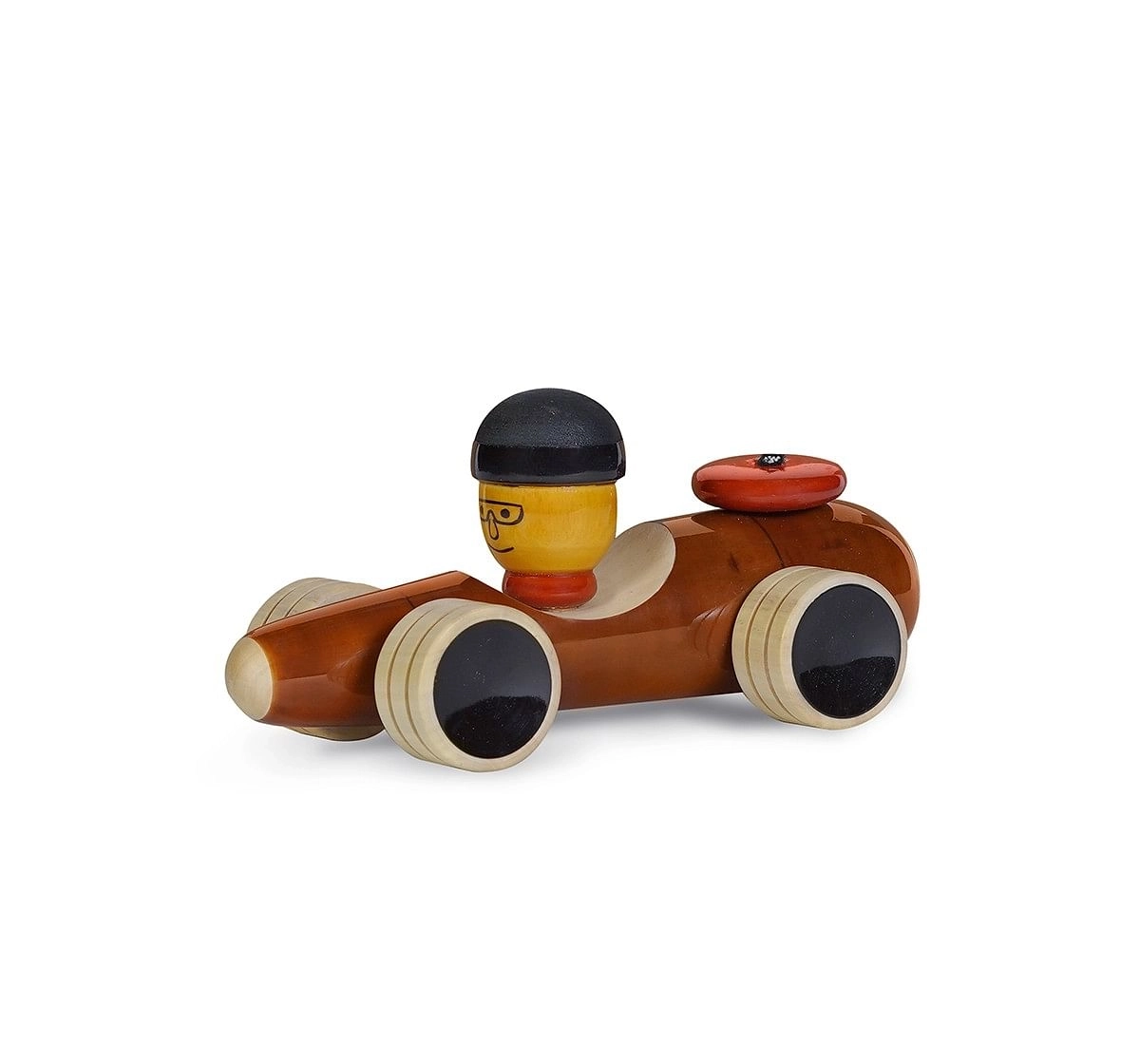Folktales Handmade Wooden Vroom Toy 2 Wooden Toys for Kids age 1Y+ (Brown)