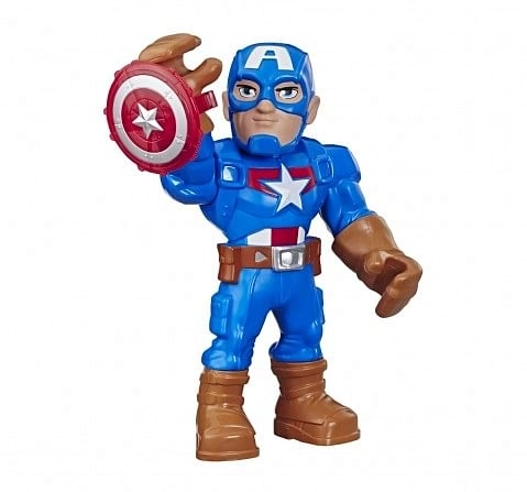 Playskool Heroes Mega Mighties Marvel Super Hero Adventures Captain America, Collectible 10-Inch Action Figure, Toys for Kids Ages 3 and Up 