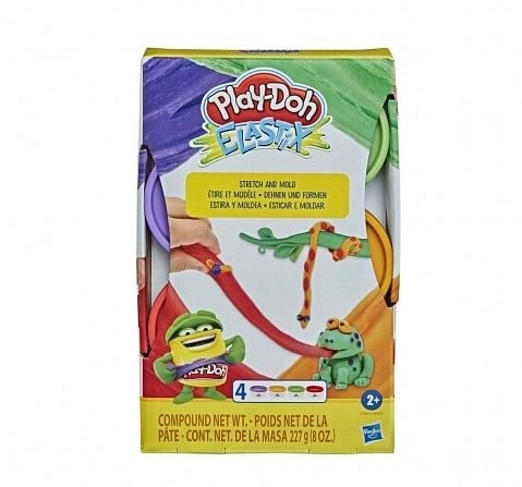 Play-Doh Elastix Compound 4-Pack Of Stretchy Assorted Non-Toxic Play-Doh Colors for Kids 2 Years And Up, Bright Colors Clay & Dough for Kids