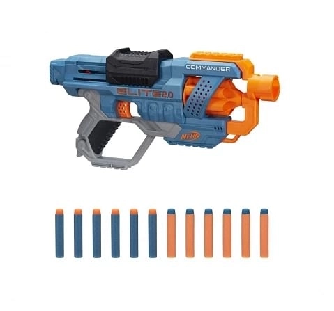 Nerf Elite 2.0 Commander RD 6 Blaster 12 Official Nerf Darts with Rotating Drum for Kids 8Y+, Multicolour