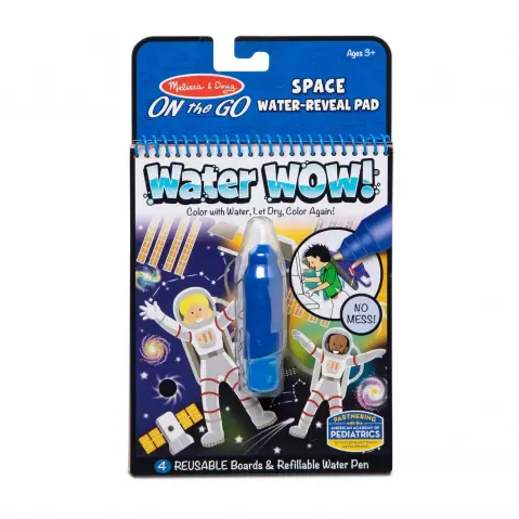 Melissa & Doug On The Go Space Water Wow! Reusable Mess-Free Water-Reveal Activity Pad, 3Y+, Multicolour