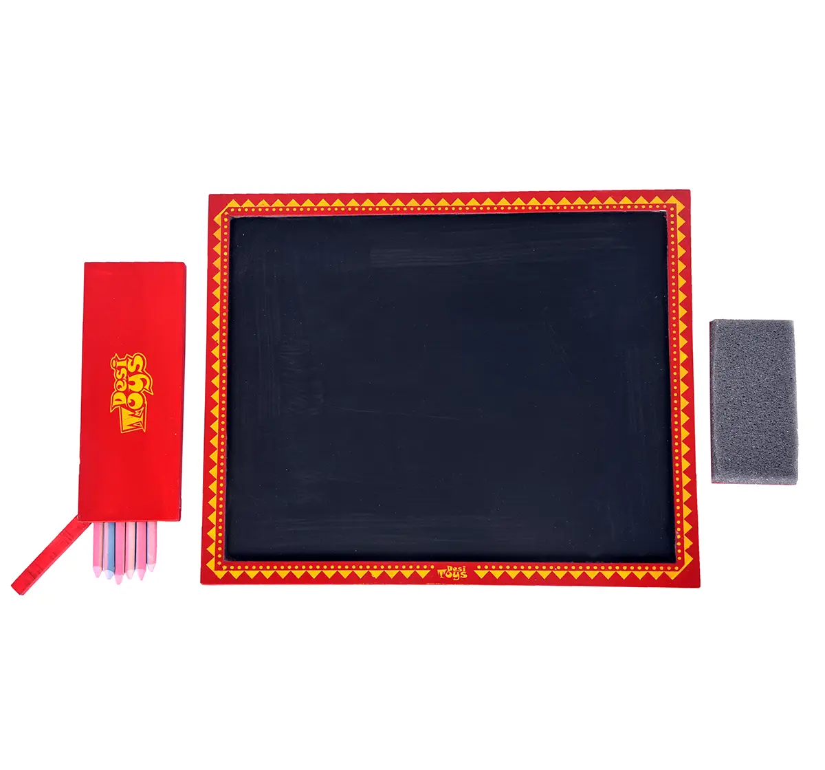 Desi Toys Wooden Slate for Kids age 3Y+ - 1.2 Cm (Red)