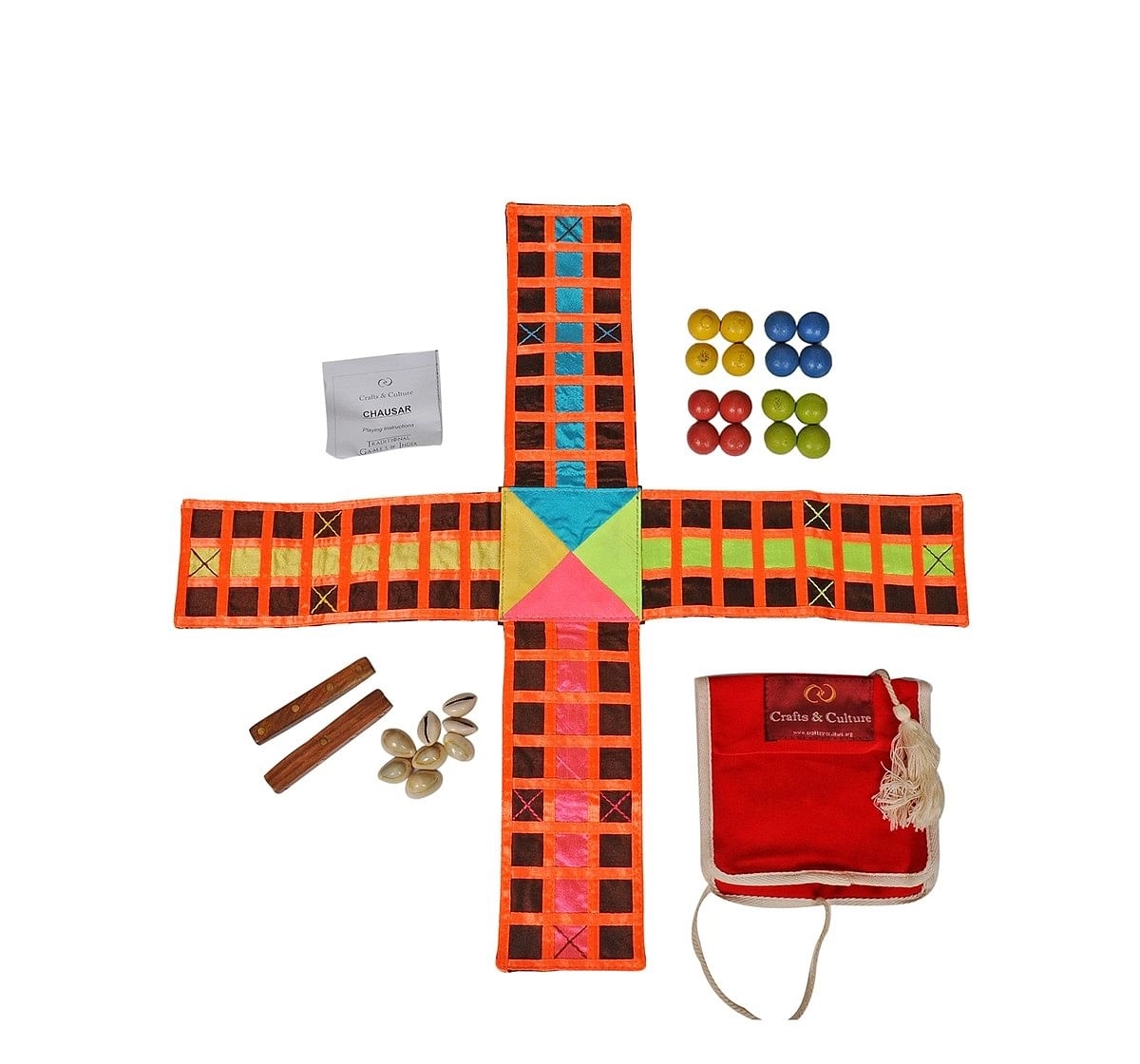 Craft & Culture Traditional Game Of India - Chausar for Kids age 6Y+ - 1 Cm 