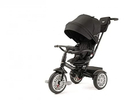 Bentley 6 In 1 Stroller/Trike/Tricycle, With Push Handle & Adjustable Canopy, Black