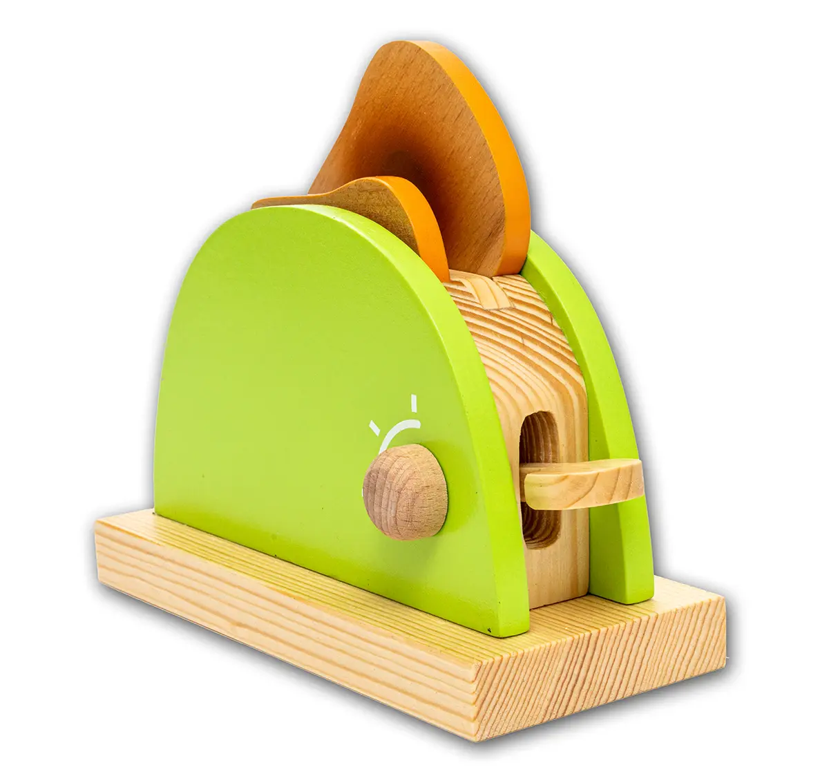 Hilife Tiny Tot Toaster Set Wooden Pop Up Toaster Play,  3Y+ (Multicolor)
