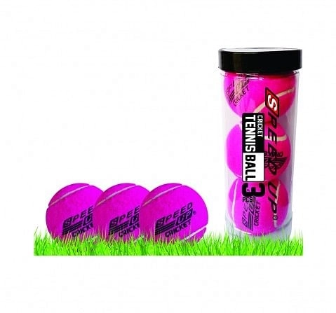 Speed Up Cricket Tennis Ball Pack of 3, Pink for Kids age 10Y+