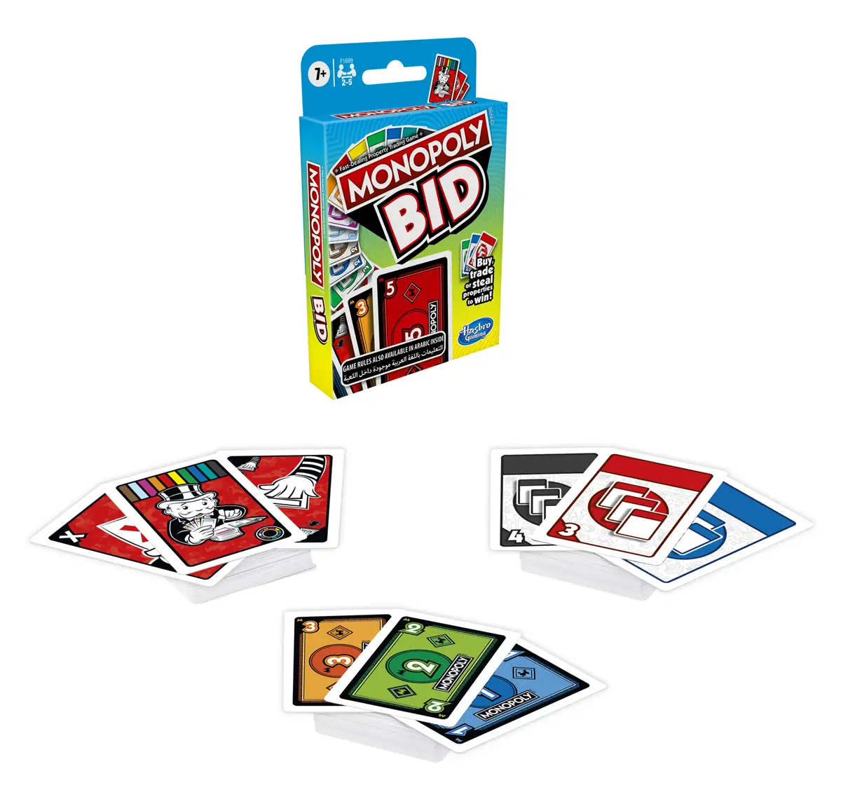 Hasbro Gaming Bid Game Quick Playing Card Game for Families and Friends 7Y+, Multicolour