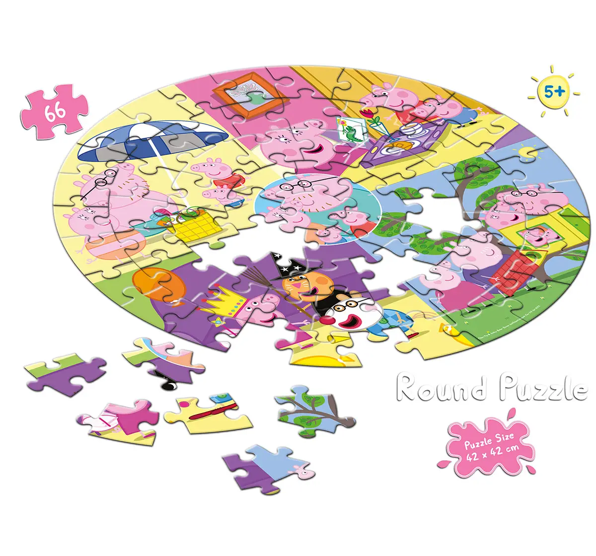 Peppa Pig Round Puzzle 66 pcs, 5Y+