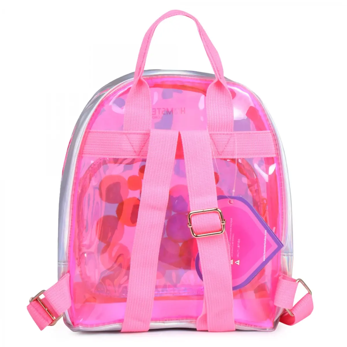 Hamster London Pom Pom Small Pink Backpack