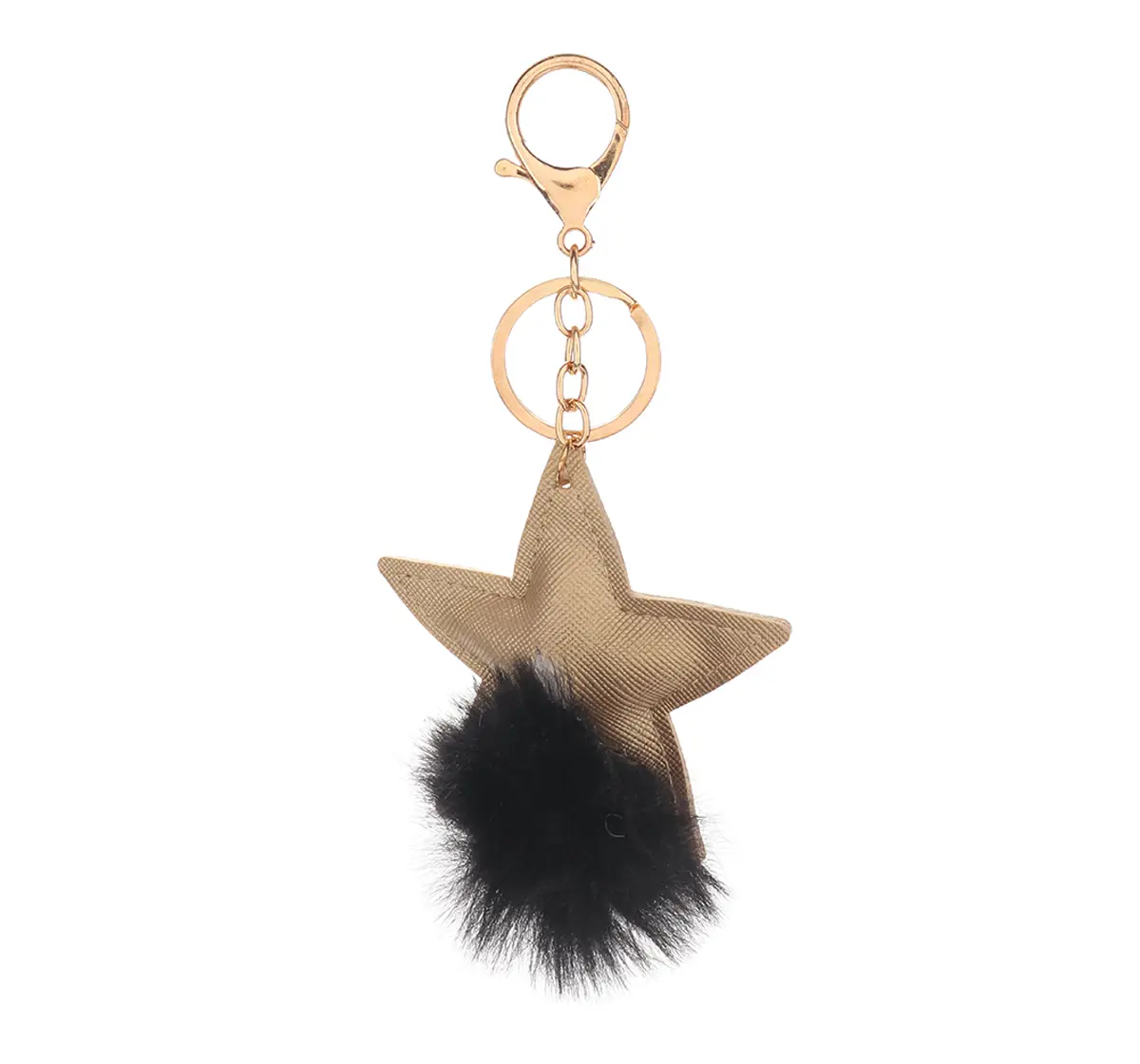 Star Black Keychain by Hamster London for Handbag, Home Key, Car Key, etc, 3Y+