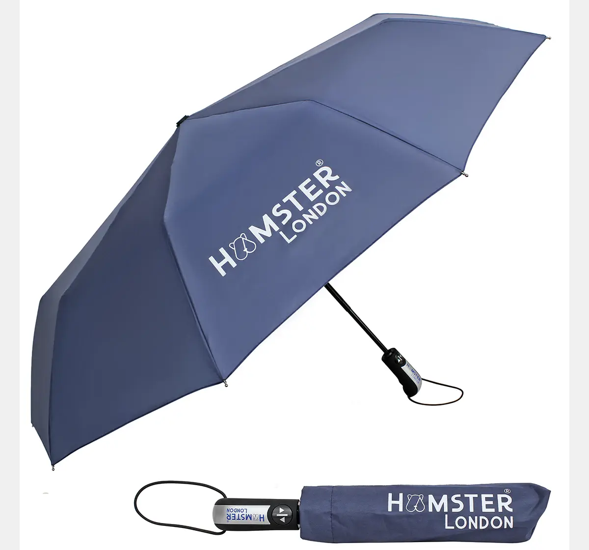 Hamster London Auto Open & Close Umbrella Blue, 8Y+