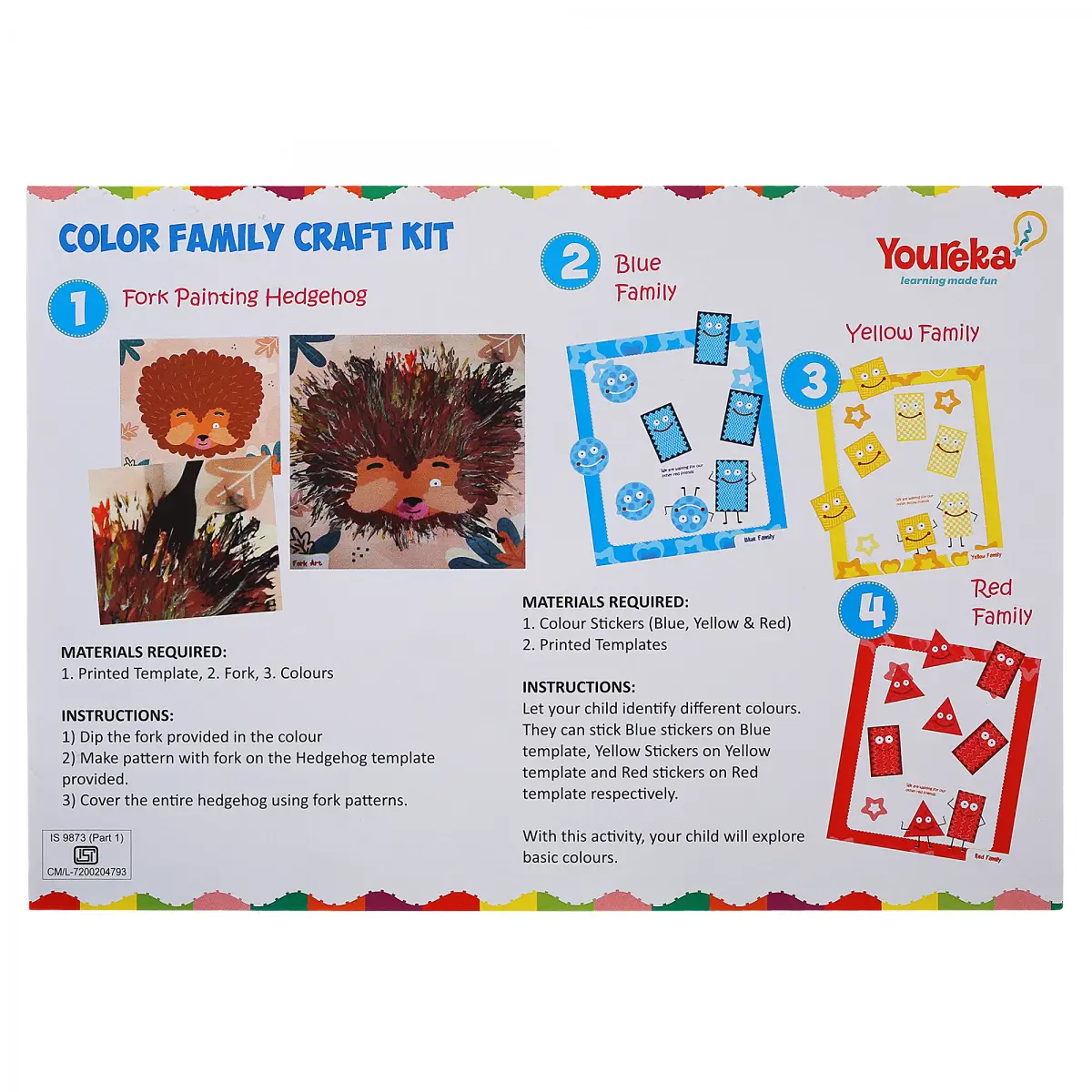 Youreka Colour Family Craft Kit, 4 in 1 Craft Kit, 5Y+, Multicolour