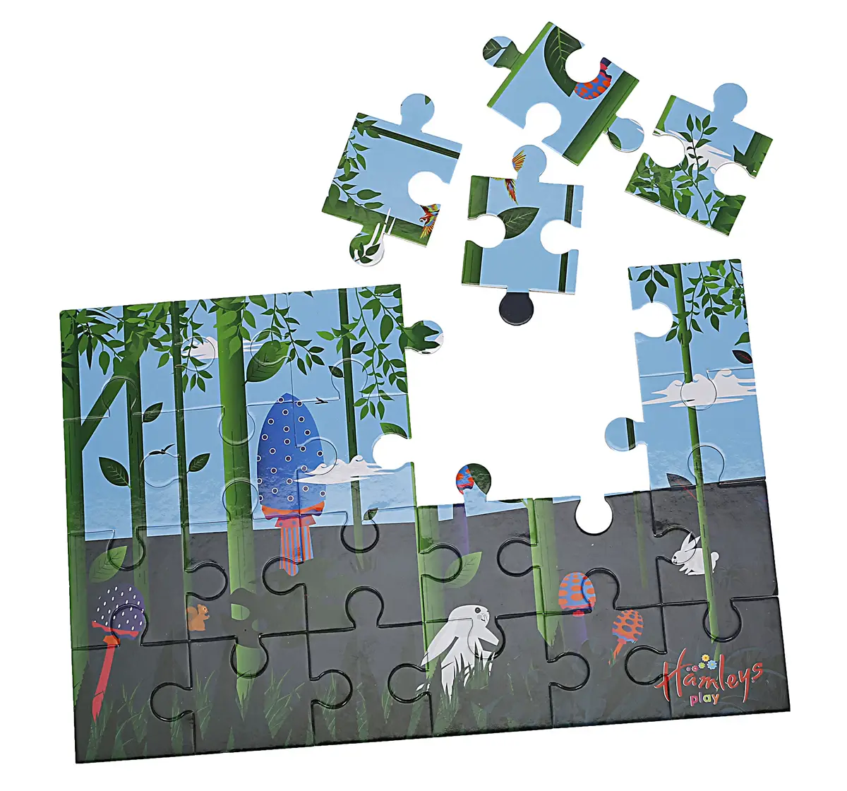 Hamleys Blue Mushroom Floor Puzzle for kids 3Y+, Multicolour