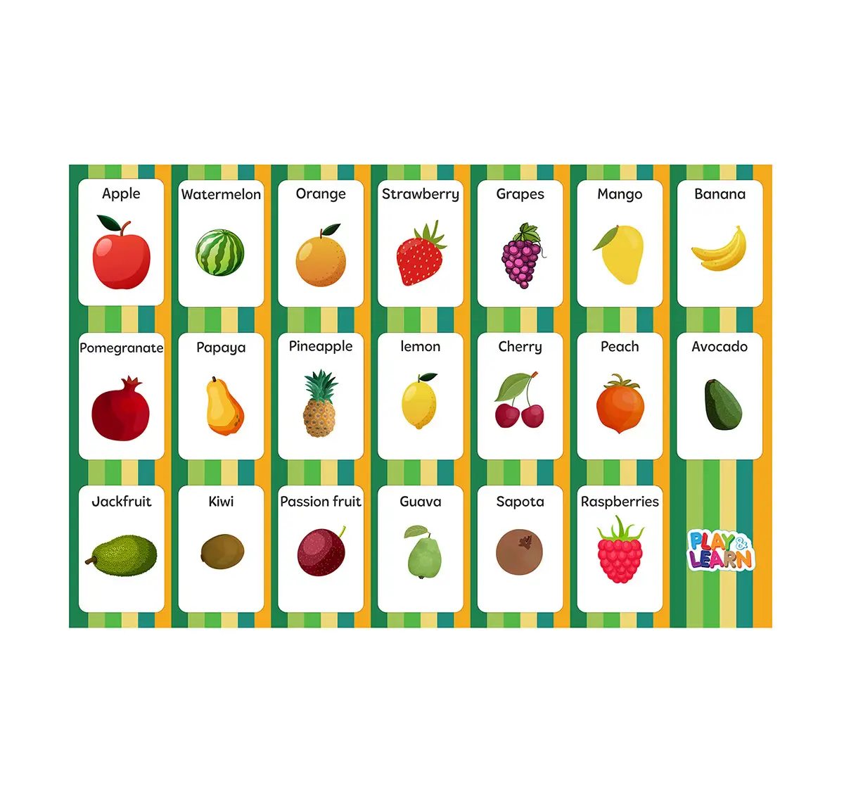 Play & Learn Flash Cards Fruits - Let'S Learn And Sketch Fruits, 2Y+ (Multicolor)