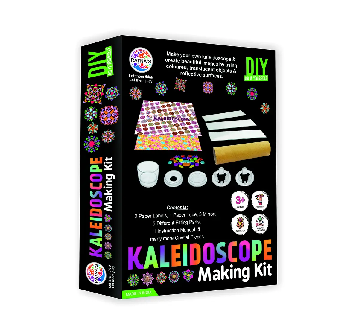 Ratna's Kaleidoscope Making Kit, Art Kits, Multicolour, 5Y+