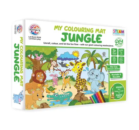 Ratna's My Colouring Mat Jungle, Colouring Kit, Multicolour, 5Y+