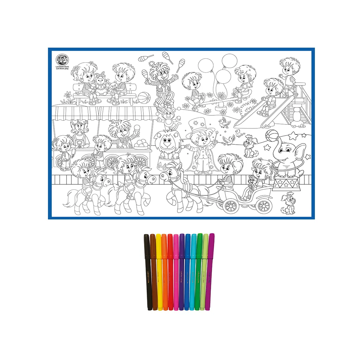 Ratna's My Colouring Mat Carnival, Colouring Kit, Multicolour, 5Y+