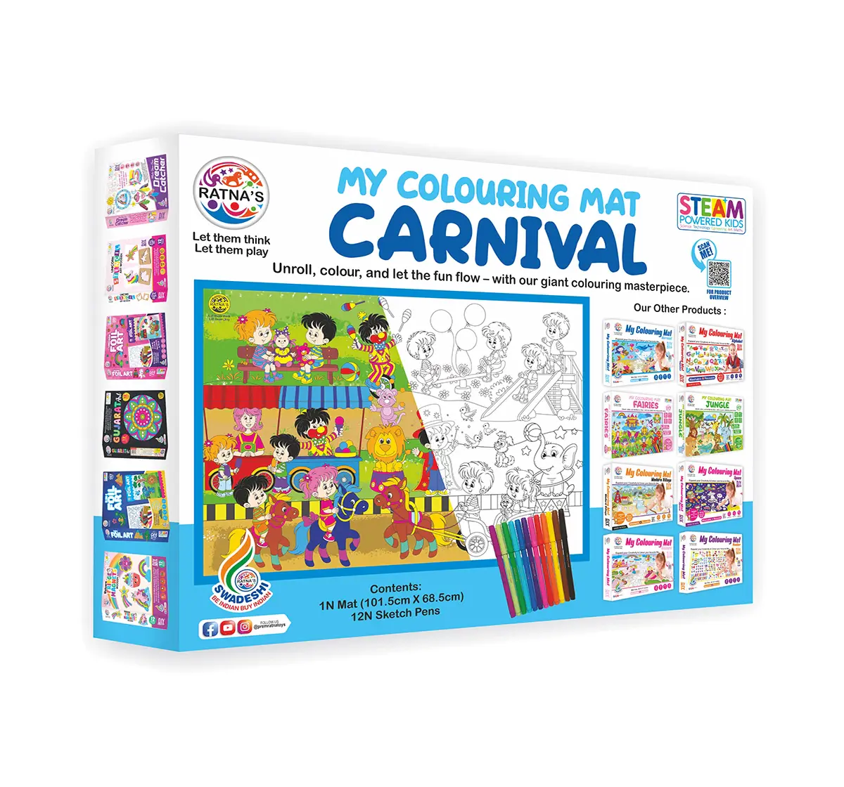 Ratna's My Colouring Mat Carnival, Colouring Kit, Multicolour, 5Y+