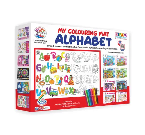 Ratna's My Colouring Mat Alphabet, Colouring Kit, Multicolour, 5Y+