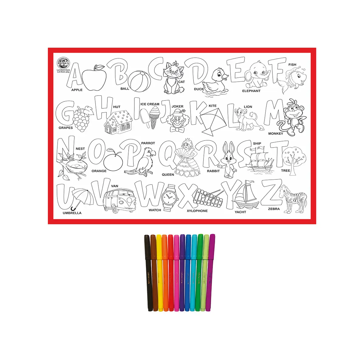 Ratna's My Colouring Mat Alphabet, Colouring Kit, Multicolour, 5Y+