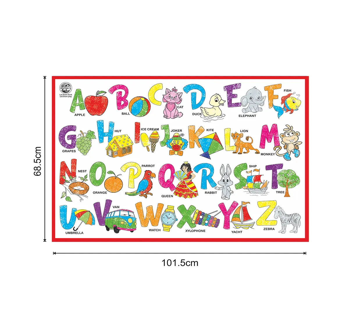 Ratna's My Colouring Mat Alphabet, Colouring Kit, Multicolour, 5Y+