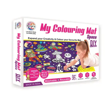 Ratna's My Colouring Mat Space, Colouring Kit, Multicolour, 5Y+