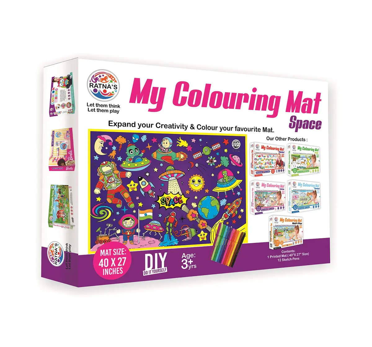 Ratna's My Colouring Mat Space, Colouring Kit, Multicolour, 5Y+