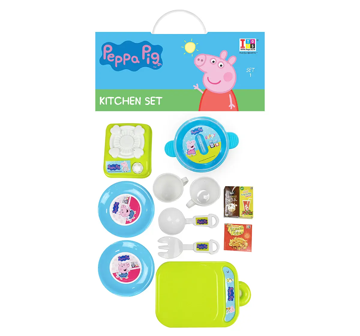 IToys Peppa pig kitchen set for kids (Size.1),  2Y+(Multicolour)