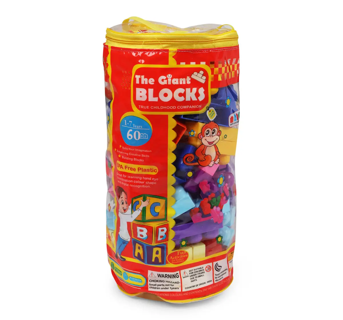 Toyzone The Giant Blocks 60 Pieces Multicolour, 3Y+