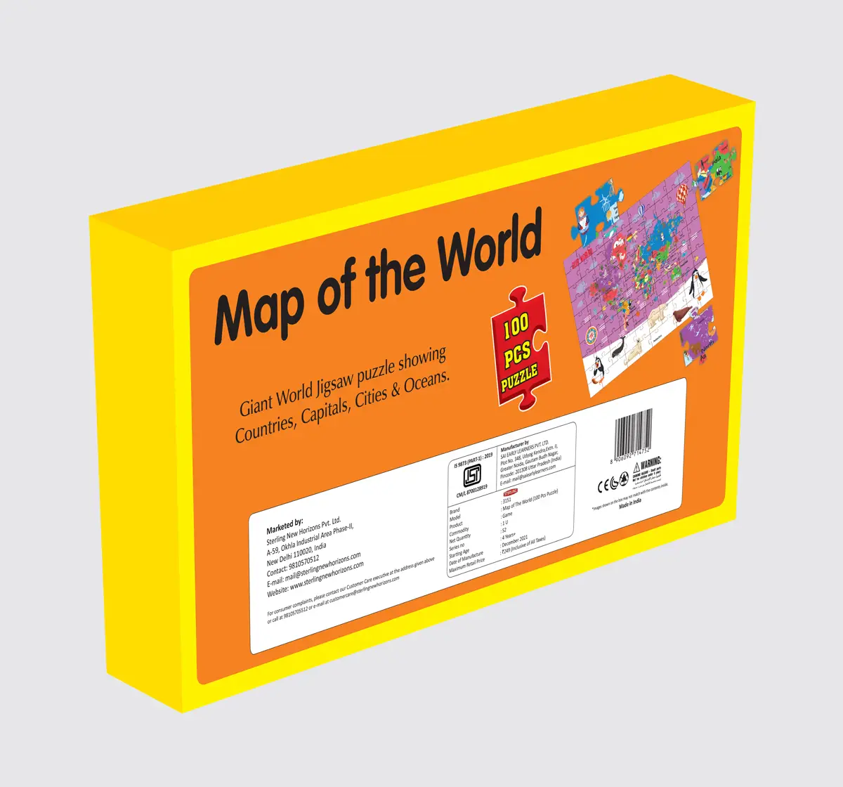 Sterling Horizons World Map Puzzle Interesting game Multicolour 4Y+