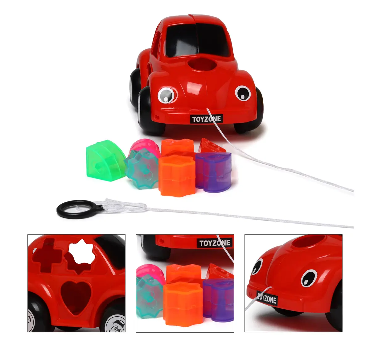 Toyzone Baby Car Pull Along Toy Red, 12M+