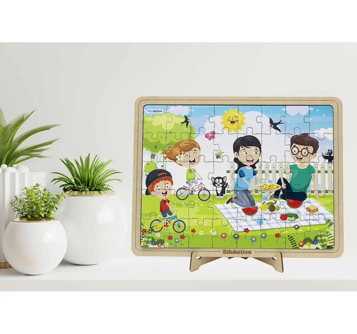 Eduketive PuzzleDecor The Family Decorative 40 Pieces Jigsaw Puzzle with Stand Kids Age 3-9 Years Preschool
