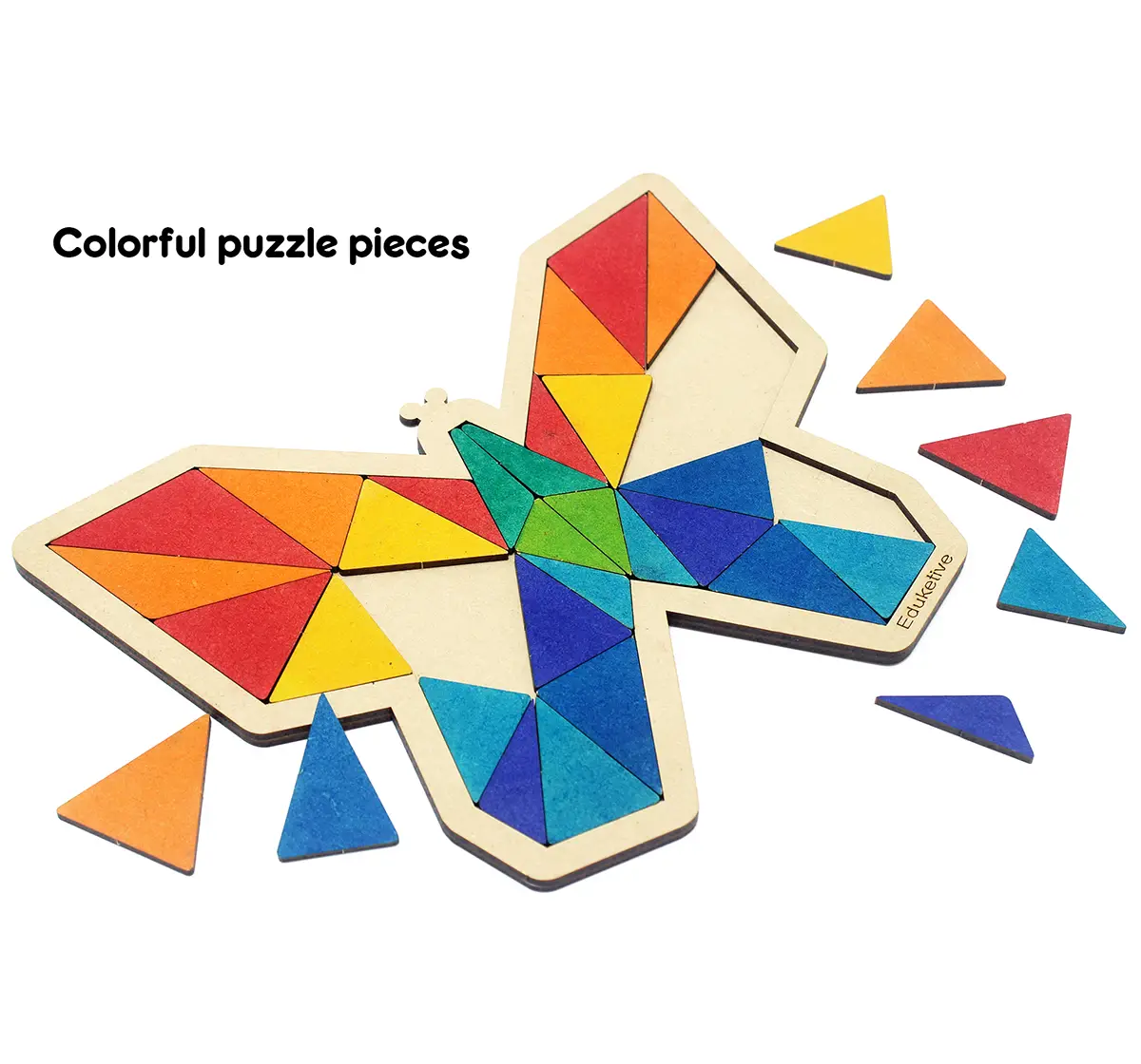 Eduketive PuzzleDecor Butterfly Decorative Coloring Puzzle with Stand 34 Pieces Kids Age 3-12 Years Old + Free Colors